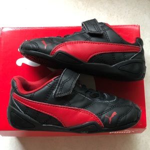 Boys black and red Puma sneakers size 9C